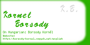 kornel borsody business card
