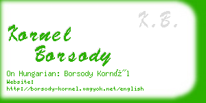 kornel borsody business card